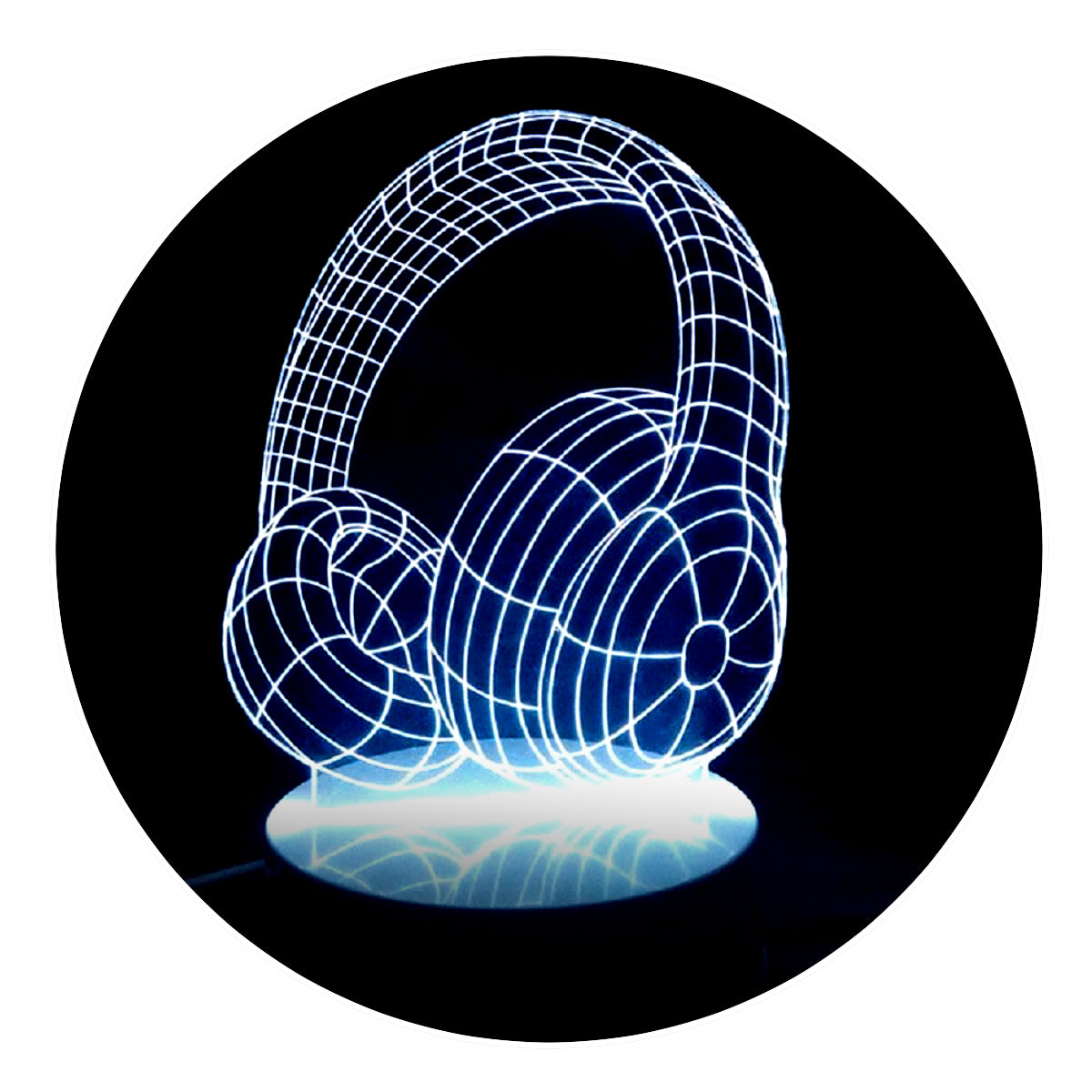 Lámpara 3D Led Audífonos Modernos
