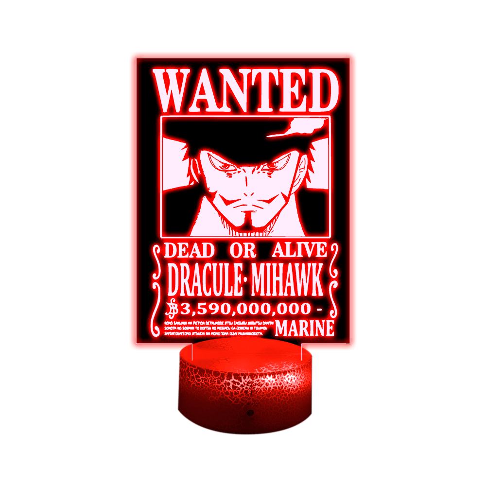 Lámpara 3D Led Decorativa Mihawk Wanted