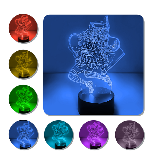 Lámpara 3D Led Mitsuri Kimetsu No Jaiba