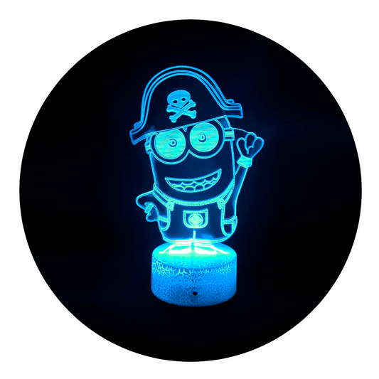 Lámpara 3D Led Minions Bob Saludando