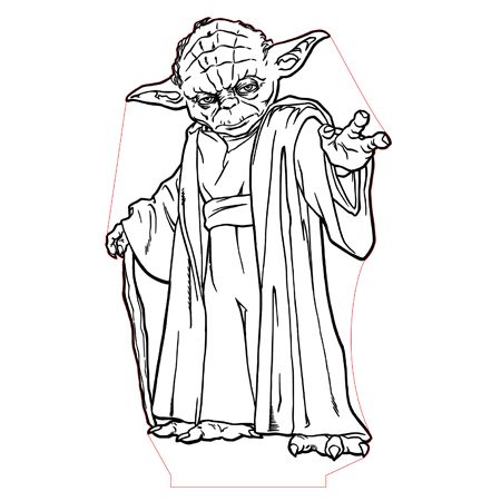 Lámpara 3D Led Star Wars Maestro Yoda