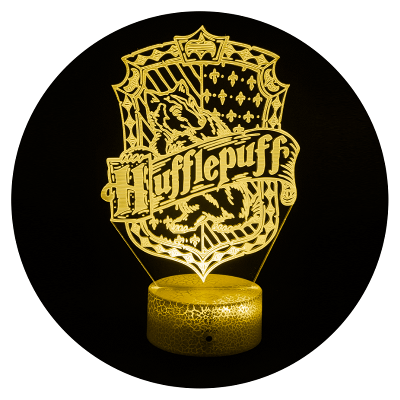 Lámpara 3D Led Harry Potter Hufflepuff