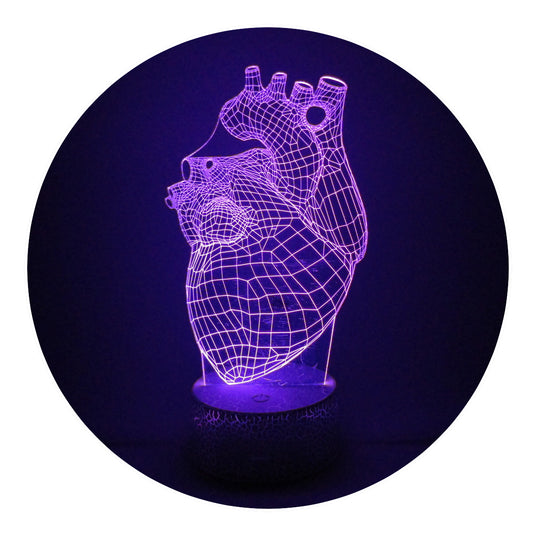 Lámpara 3D Led Corazón Anatomía Cuerpo Humano