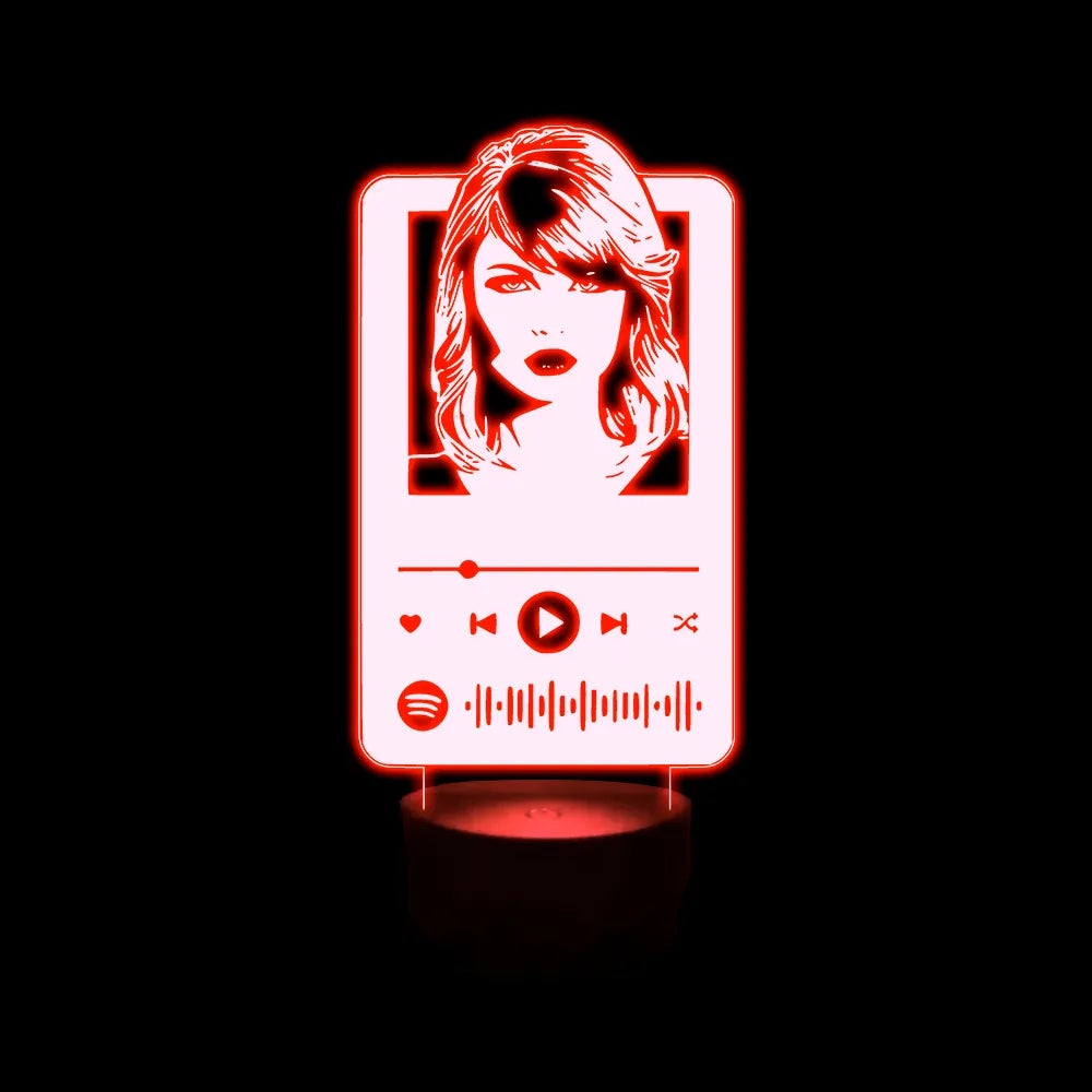 Lámpara de Mesa Taylor Swift Spotify Ilusión 3d
