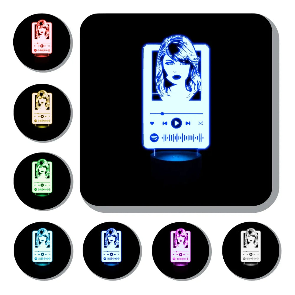 Lámpara de Mesa Taylor Swift Spotify Ilusión 3d