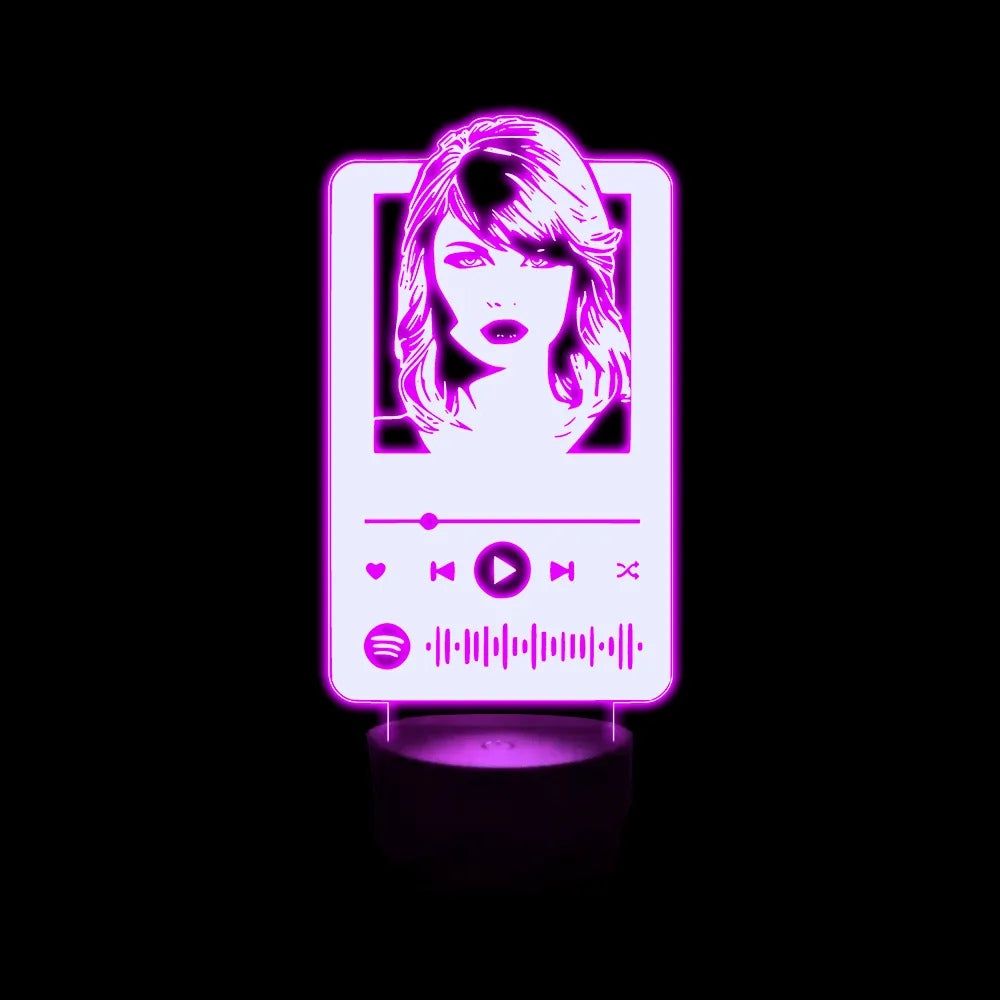 Lámpara de Mesa Taylor Swift Spotify Ilusión 3d