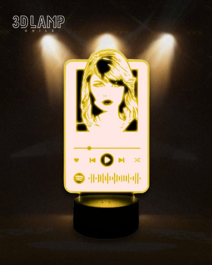 Lámpara de Mesa Taylor Swift Spotify Ilusión 3d