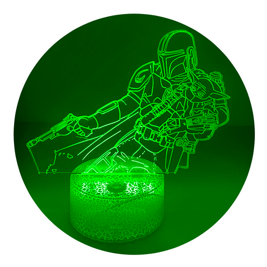 Lámpara 3D Led Mandalorian Baby Yoda 003
