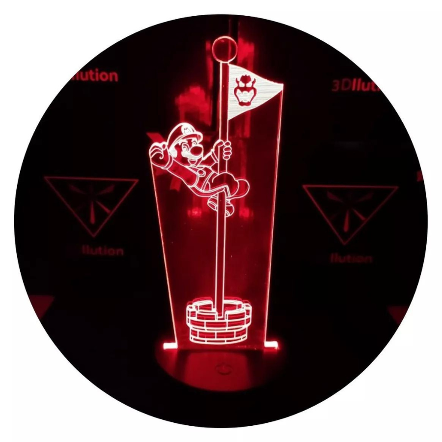 Lámpara 3D Led Banderín Super Mario