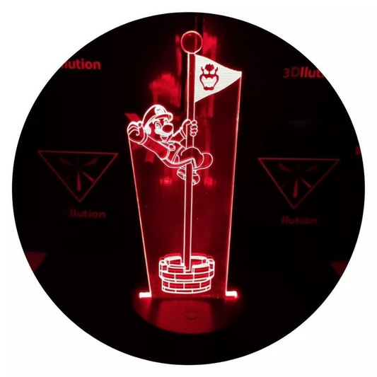 Lámpara 3D Led Banderín Super Mario