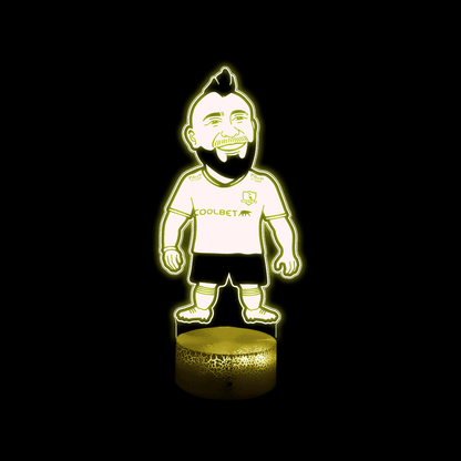 Lámpara De Mesa Arturo Vidal Cabeza Grande Ilusión 3d