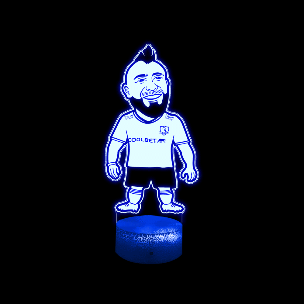 Lámpara De Mesa Arturo Vidal Cabeza Grande Ilusión 3d