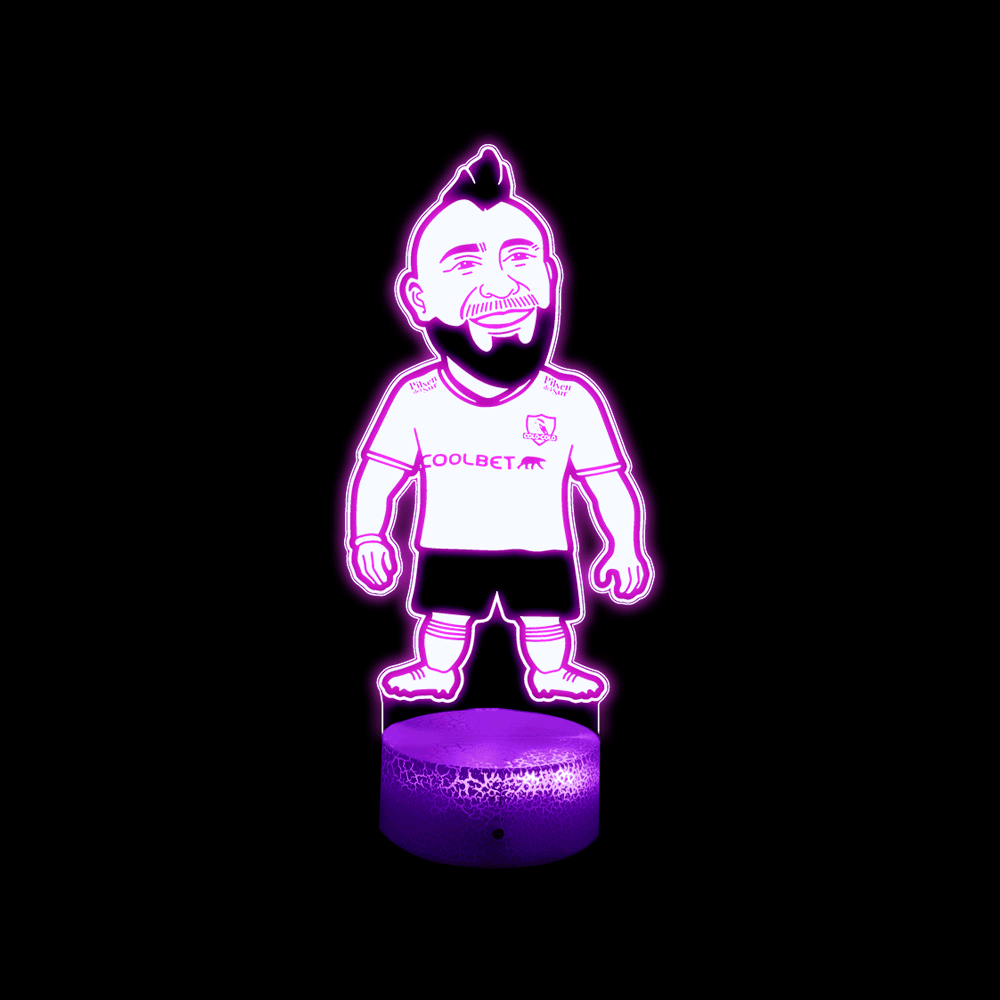 Lámpara De Mesa Arturo Vidal Cabeza Grande Ilusión 3d