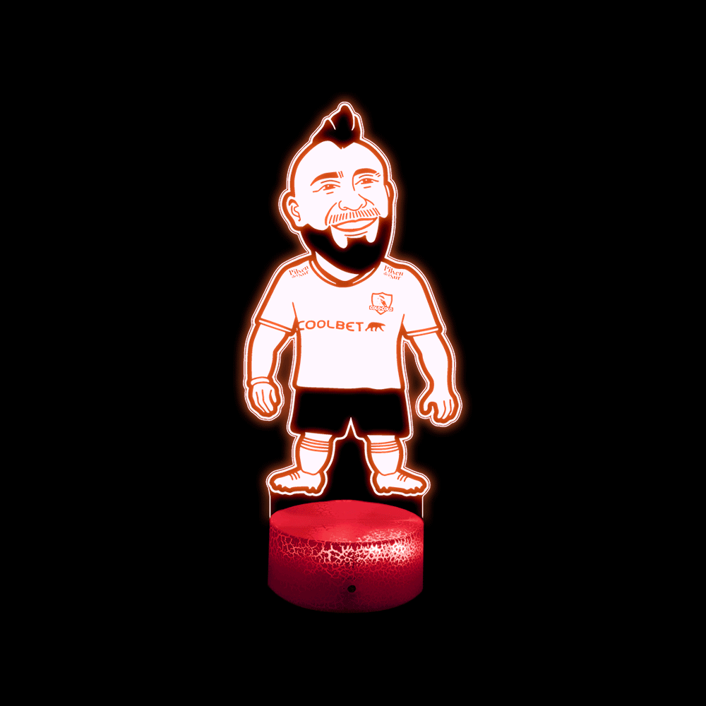 Lámpara De Mesa Arturo Vidal Cabeza Grande Ilusión 3d