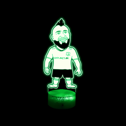 Lámpara De Mesa Arturo Vidal Cabeza Grande Ilusión 3d