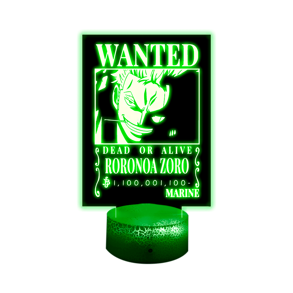 Lámpara 3D Led Decorativa Zoro Wanted