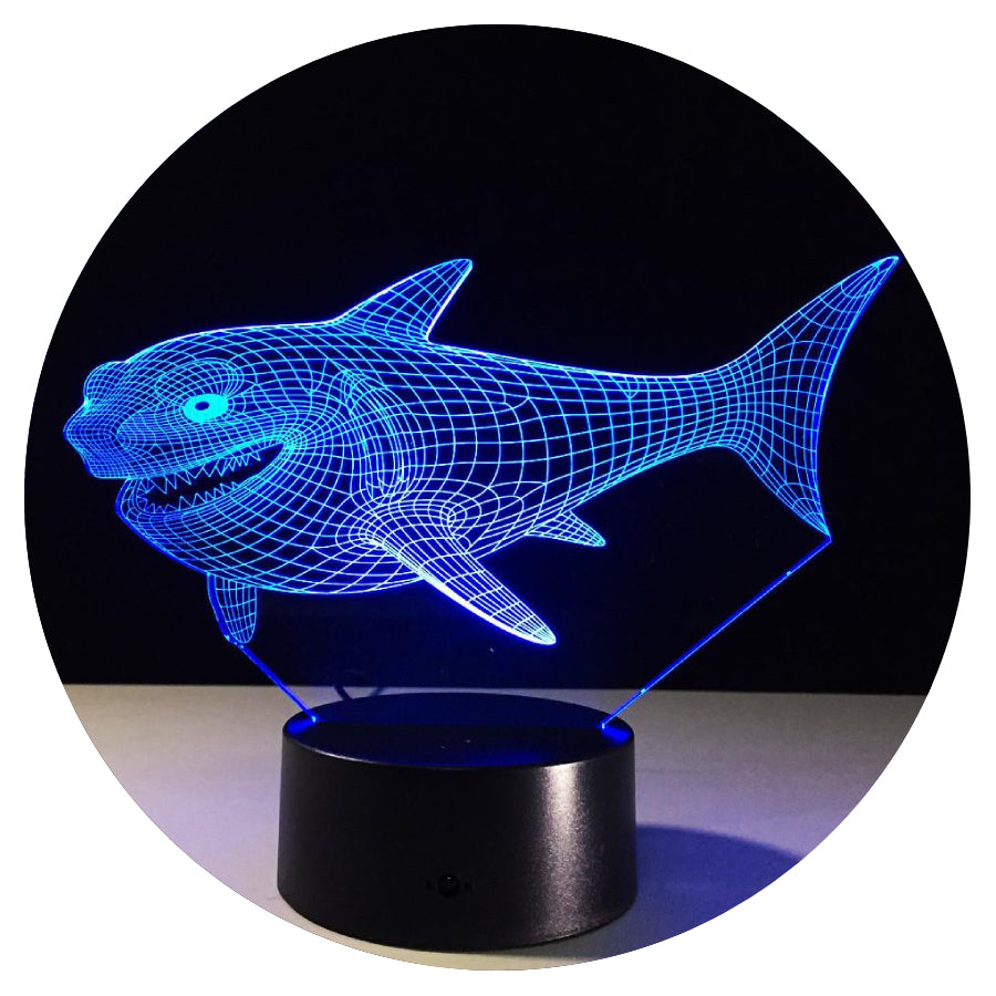 Lámpara 3D Led Tiburón Mundo Marino