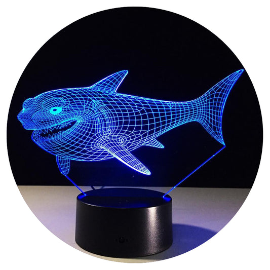 Lámpara 3D Led Tiburón Mundo Marino