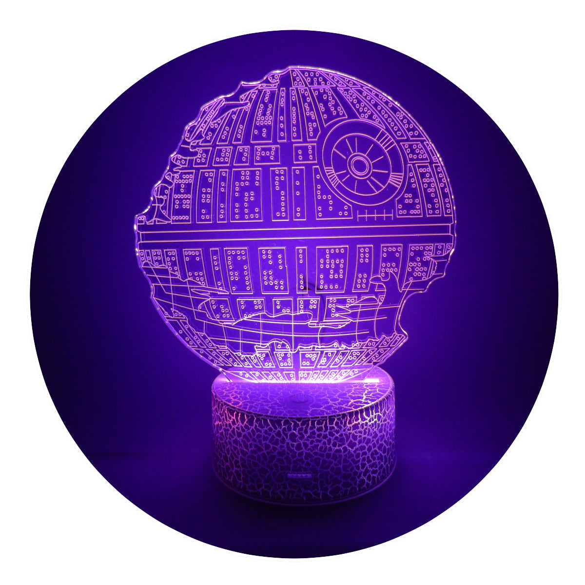 Lámpara 3D Led Estrella de la Muerte Guerra de las Galaxias