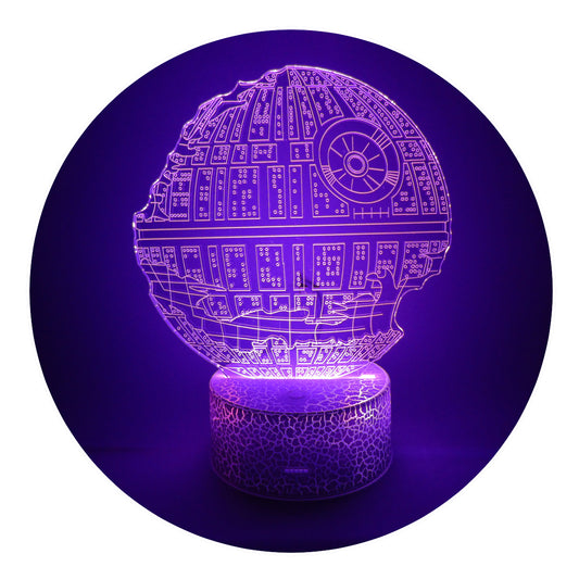 Lámpara 3D Led Estrella de la Muerte Guerra de las Galaxias