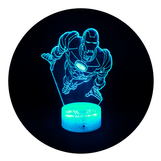 Lámpara 3D Led Iron Man Volando Marvel Universe