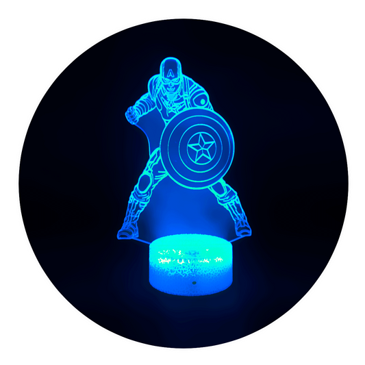 Lámpara 3D Led Capitán América y su Escudo 03