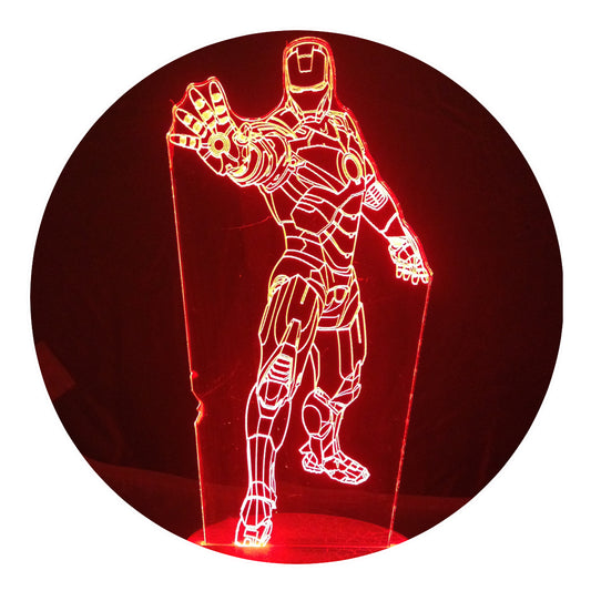 Lámpara 3D Led Iron Man Lanzando un Poder