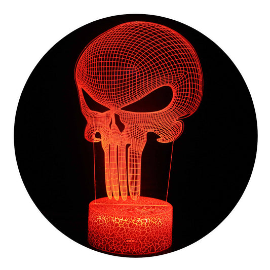 Lámpara 3D Led Punisher Skull
