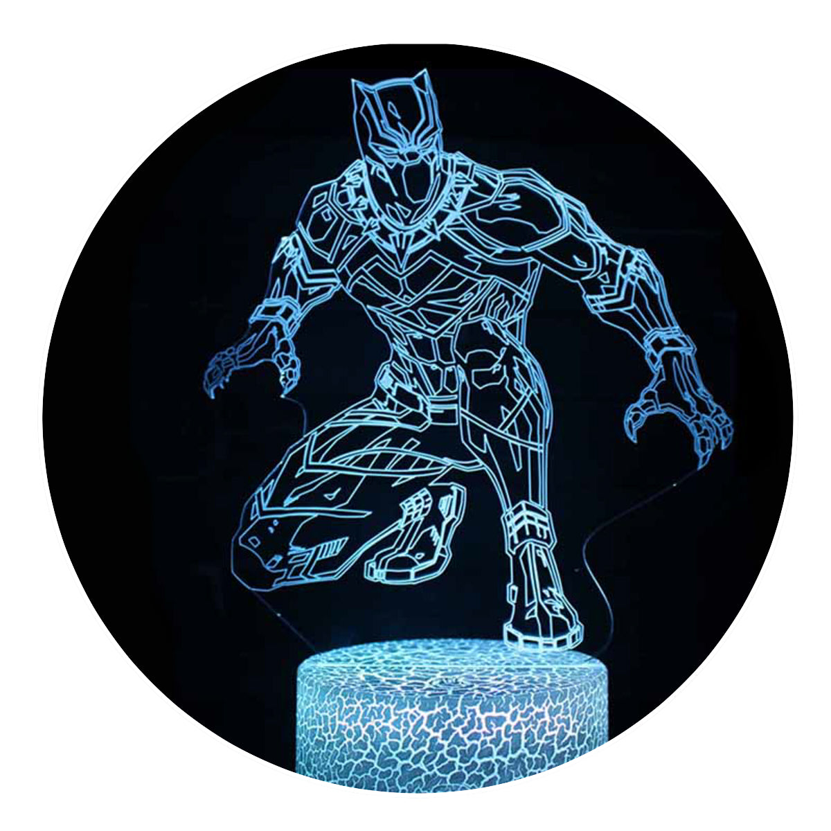Lámpara 3D Led Pantera Negra Black Phanter