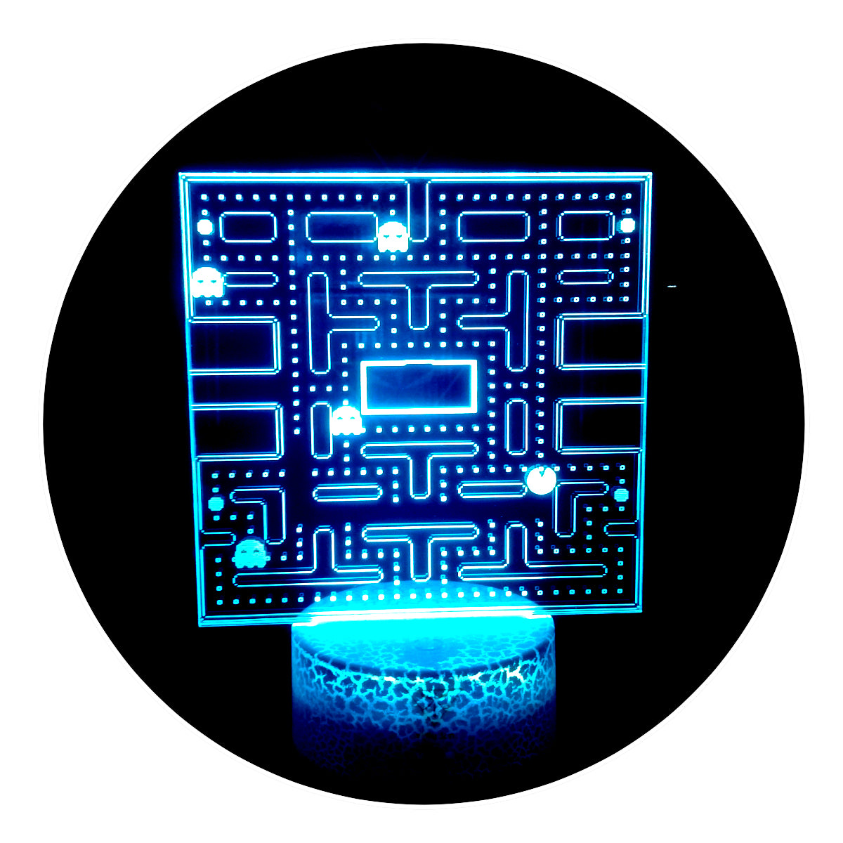 Lámpara 3D Led Pacman Laberinto