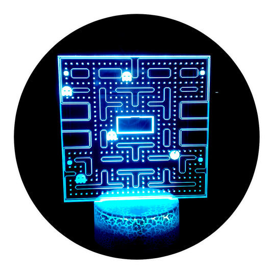 Lámpara 3D Led Pacman Laberinto