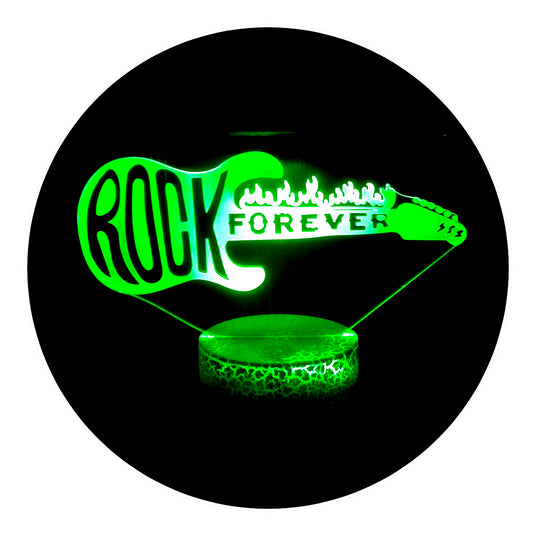 Lámpara 3D Led Rock Forever Guitarra Electrica