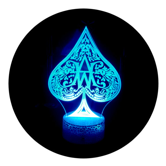 Lámpara 3D Led Pica Naipe Poker