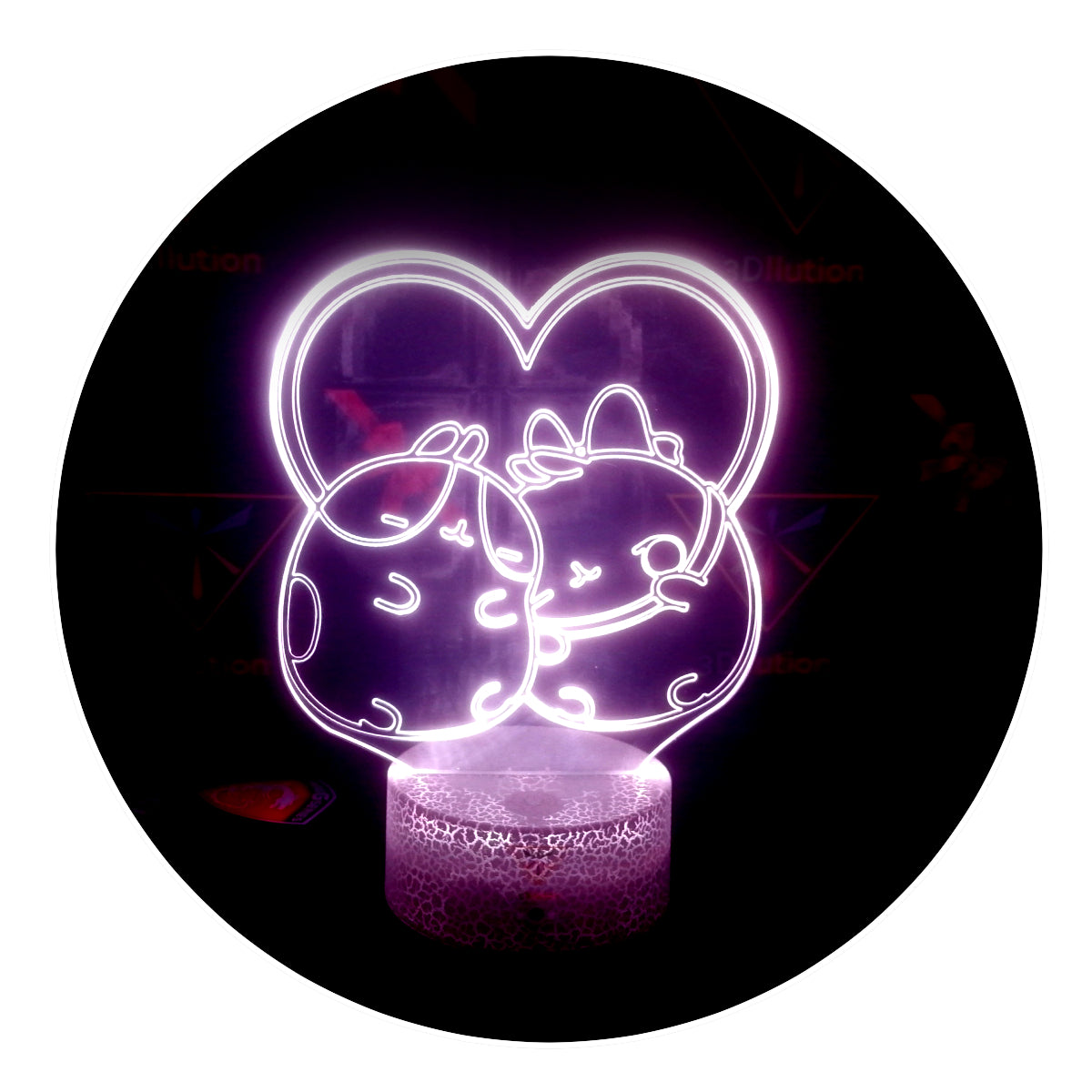Lámpara 3D Led Molang Conejos Kawaii