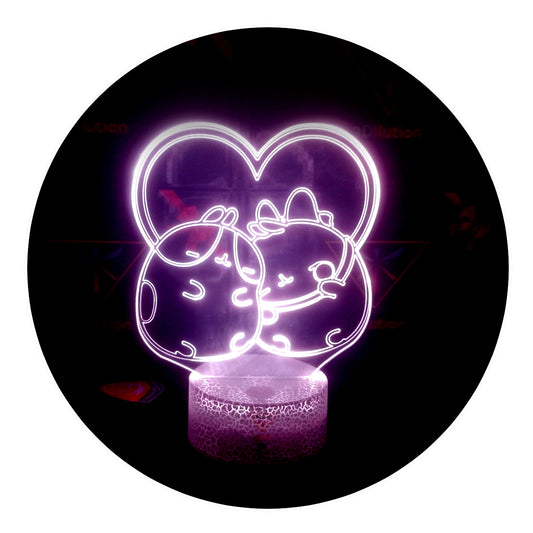 Lámpara 3D Led Molang Conejos Kawaii