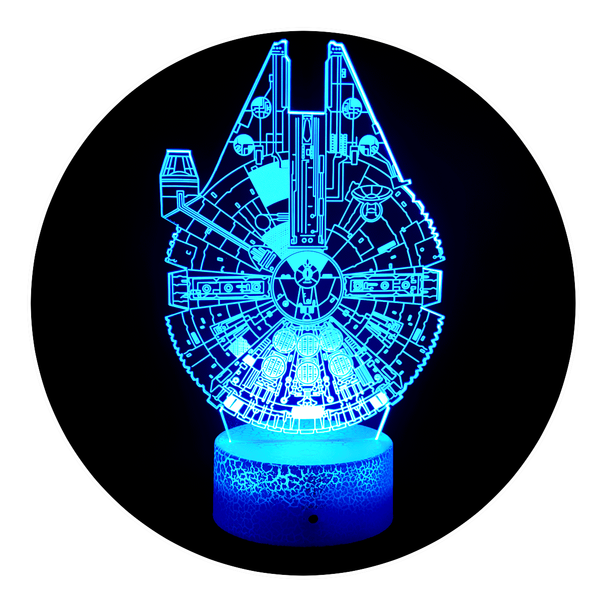 Lámpara 3D Led Halcon Milenario Star Wars