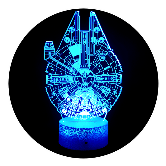 Lámpara 3D Led Halcon Milenario Star Wars
