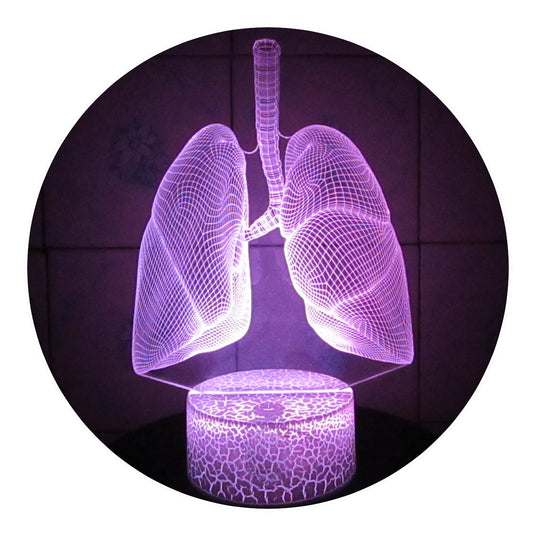 Lámpara 3D Led Pulmones Anatomía Cuerpo Humano