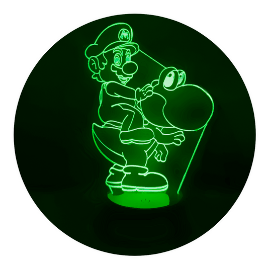 Lámpara 3D Led Super Mario Y Yoshi