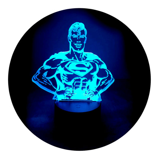Lámpara 3D Led Superman El Hombre de Hierro