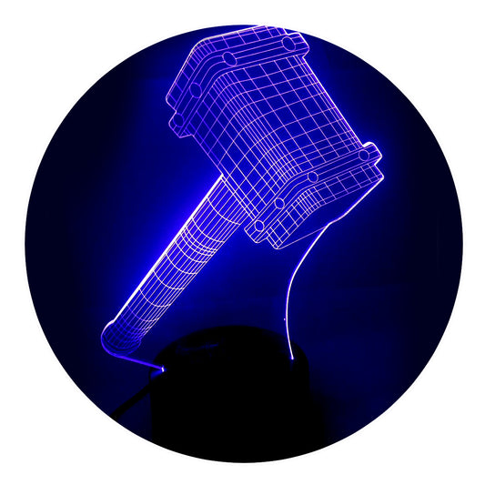 Lámpara 3D Led Martillo de Thor Mjolnir | Marvel Universe