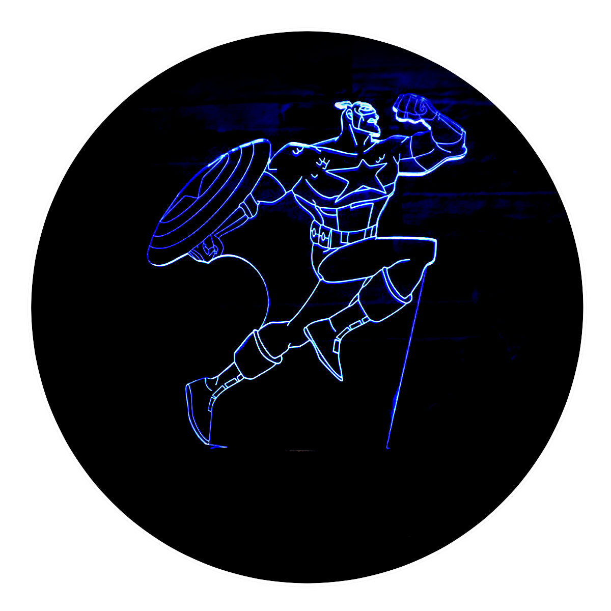 Lámpara 3D Led Capitán América y su Escudo 02