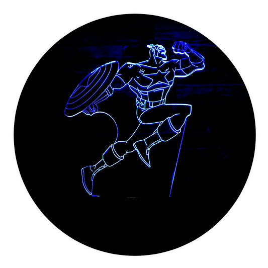 Lámpara 3D Led Capitán América y su Escudo 02