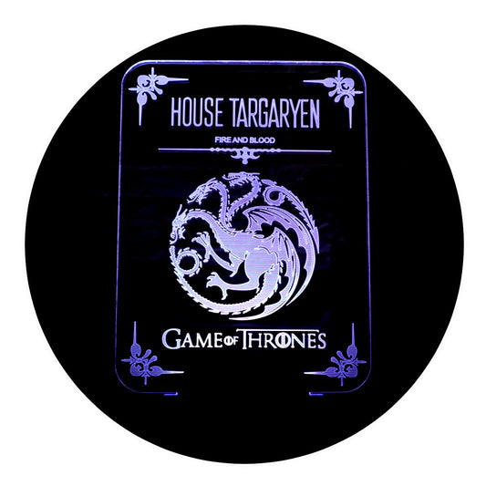 Lámpara 3D Led House Targaryen Game of Thrones