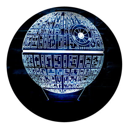 Lámpara 3D Led Estrella de la Muerte Star Wars