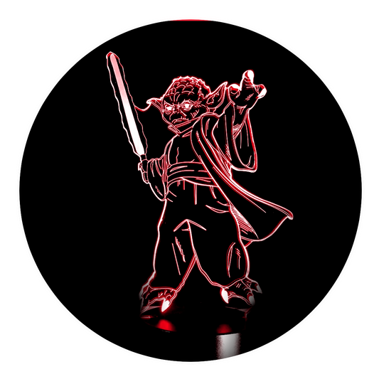 Lámpara 3D Led Meastro Yoda Espada