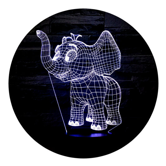 Lámpara 3D Led Elefante Dumbo