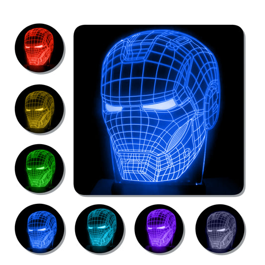 Lámpara 3D Led Iron Man Casco Marvel Universe