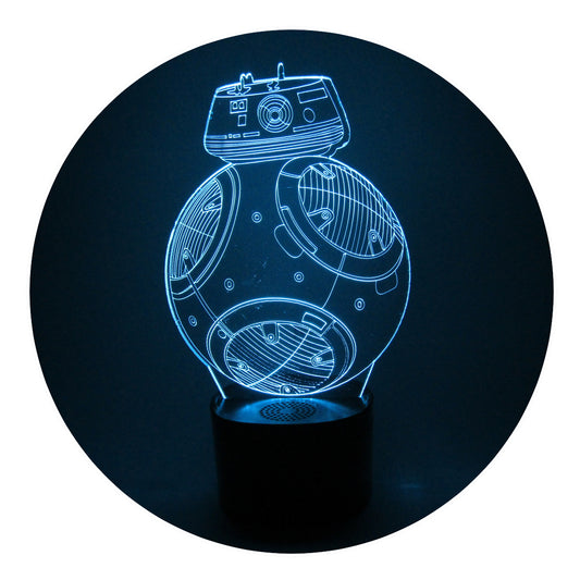 Lámpara 3D Led BB-8 Guerra de las Galaxias