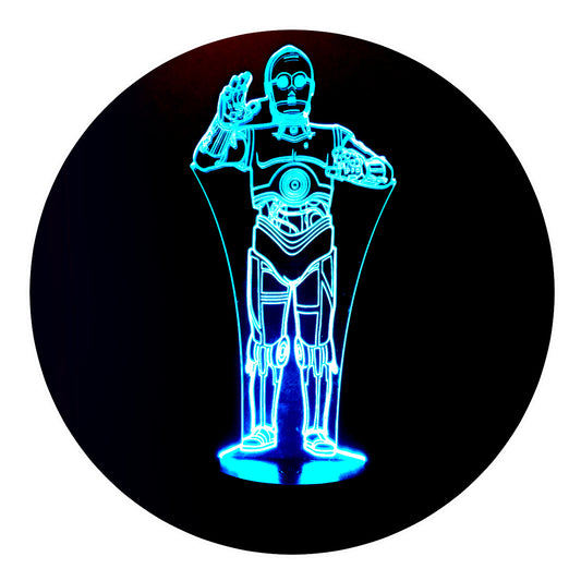 Lámpara 3D Led C3PO Star Wars